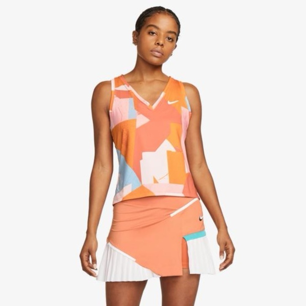 *Final Price* Nike Court Victory Printed V-Neck Tennis Tank Top Size Small